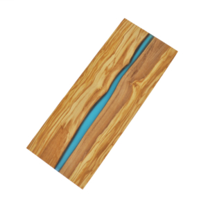 Olive Wood Board with River of Blue Resin